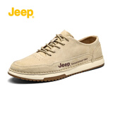 Jeep吉普男鞋百搭帆布鞋男士潮鞋春秋软底休闲板鞋 沙色 40 