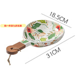 GIOIO欧式七彩云花手柄碗米饭碗创意餐具甜品沙拉碗不规则个性陶瓷盘子 七彩云花-木柄瓜子碗