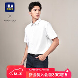 海澜之家HLA海澜之家短袖衬衫男夏季轻商务经典系列纯棉时尚衬衫男