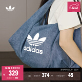 adidas「云朵包」牛仔风大容量运动挎包女子阿迪达斯官方三叶草 制服蓝 NS