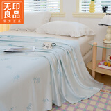 无印良品竹纤维盖毯毛巾被成人冷感夏凉被儿童小毯子夏季空调被单人午睡毯 国色-蓝【柔软舒适 清凉透气】 150x200cm【一毯多用/可铺可盖】