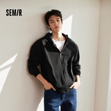 森马（Semir）夹克男春季基础简约针织外套宽松连帽户外百搭情侣装101125108124