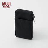 MUJI 可自由组合 收纳包 旅行收纳袋  手拿包 多巴胺 小物收纳 零钱包 黑色 长方形 迷你 长9*宽6*厚度2.3cm
