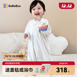 bebebus婴儿睡袋春秋冬儿童恒温分腿连体睡衣宝宝四季通用防踢被夹棉M码