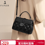 金狐狸（FOXER）头层皮女士包包女包大容量高级感菱格手提包单肩包斜挎包元旦礼物