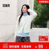 森马（Semir）森柔|针织开衫女冬季短款绞花肌理圆领毛衫打底上衣101724106001