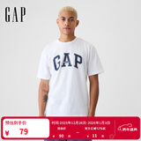 盖璞男女装2025春季新款纯棉字母印花logo短袖T恤上衣美版797924 白色 M 美码 L亚洲码180/96A