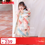 鸭鸭（YAYA）儿童羽绒服男女小童宝宝中长款连帽加厚童装冬季外套YD 米色 130