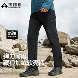 拓路者藏狼软壳裤男秋冬新款户外防刮耐磨徒步登山裤男士休闲加绒直筒裤