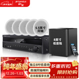 山水（SANSUI）T2 吸顶音响喇叭 5.1家庭影院音响套装 背景音乐客厅 吊顶喇叭 音箱功放家用 T2【900W功放+5.5吋喇叭*5+8吋炮】
