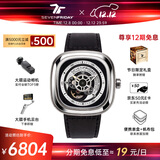 SEVENFRIDAY七个星期五手表P系列方形大表盘自动机械表男表圣诞节礼物 P1B/01 皮带款