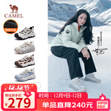 骆驼（CAMEL）【迪丽热巴同款】柠萌丑萌鞋 L25A202062R 米白/灰(加绒) 37