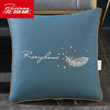 北极绒（Bejirog）纯棉抱枕被子二合一100%全棉刺绣两用被子办公室午睡枕汽车靠垫礼 全棉羽毛款- 孔雀蓝 45x45cm展开120x160cm