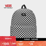 万斯范斯官方 男女情侣背包双肩包经典棋盘格书包 黑色 均码