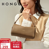 红谷牛皮手拎斜挎包女士复古单肩手提包 元旦生日礼物