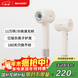 夏普家用高速吹风机 大功率速干电吹风低噪音吹风筒等离子护发IB-RP45C-P奶茶色