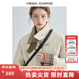 飞机扣棉衣女2025冬新款方领拼接菱格棉服外套ins潮 奶油米 XS