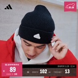 adidas简约时尚保暖运动针织帽子冷帽男女阿迪达斯官方   黑色   OSFM