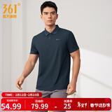 361°运动翻领t恤男2026年春夏季新款休闲透气短袖情侣POLO衫 【推荐】【男款】深墨蓝 M