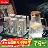格娜斯（CRISTALGLASS）玻璃杯水杯家用套装泡茶杯喝水杯子耐高温轻奢高颜值锤纹凉水壶