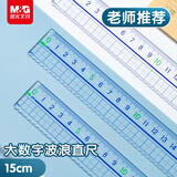 晨光（M&G）文具高透大数字亚克力波浪尺子小学生直尺15cm文具考试专用 中高考开学文具