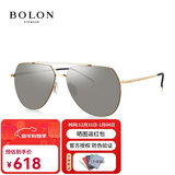 暴龙太阳镜 时尚飞行员眼镜户外蛤蟆镜 偏光开车驾驶墨镜男礼物BL8011 D61镜框金色/镜片金色反光