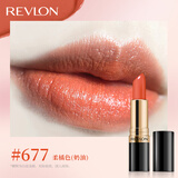 露华浓丽采保湿滋润唇膏女士哑光黑管口红4.2g不掉色美妆化妆品女彩妆 677#柔橘色（奶油质地）