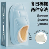 利达妮（TZLDN）毛绒棉拖鞋男士秋冬季2025新款室内家居静音防滑保暖包跟毛拖鞋女 款式一 40-41 【适合39-40】