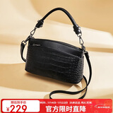 老人头头层牛皮女士包包女包大容量单肩手提斜挎包鳄鱼纹包轻奢生日礼物