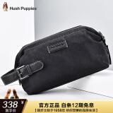 暇步士(Hush Puppies)男士手包帆布包大容量手抓包时尚收纳包饺子包休闲手拿包男包 黑色5713