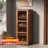 安尔雅新中式鞋柜门口简易鞋架家用收纳透气大容量多层玄关柜 单门款