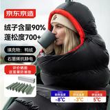 京东京造 鸭绒木乃伊睡袋 户外露营保暖防寒单人羽绒睡袋90%绒子含量