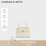 CHARLES&KEITH鳄鱼纹凯莉包手提斜挎婚包包女包生日礼物新年礼物CK2-50270880-1 Ivory象牙色 S