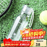 乐扣乐扣（LOCK&LOCK）夏季运动水杯简约塑料杯户外便携水壶男女学生杯子白色350ML