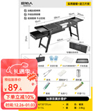 原始人烧烤架户外烧烤炉家用碳烤炉3-7人便携式木炭烧烤架子 升级加厚双翼【食品级304烤网】10件套+3斤炭+煎盘