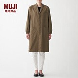 MUJI 男女通用 棉水洗牛津工装大衣无性别男款女款长款外套  ACK01A1A 深咖啡色 XXS-XS