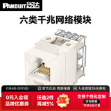 泛达 泛达超五5类超六6a类NK模块非屏蔽RJ45网线模块86型单口双口网络面板千兆万兆 六类千兆模块-白色