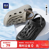 海澜之家HLA凉鞋男士户外洞洞鞋沙滩拖鞋HAALXM2DBK047 黑色42/43(双码)