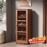 安尔雅新中式鞋柜门口简易鞋架家用收纳透气大容量多层玄关柜 单门款