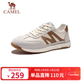 骆驼（CAMEL）经典T头轻盈软弹休闲板鞋秋季百搭德训鞋男 G15S547095 白杏 44