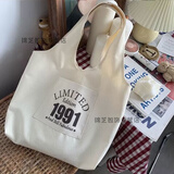 途尊（kingtrip）帆布包女学生韩版百搭ins森系气质单肩书包高颜值大容量手提袋潮 1991背.心款