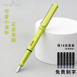 英雄（HERO）359学生钢笔明尖色彩系列书法练字墨水笔中小学生正姿练字可换墨囊钢笔免费刻字 青绿色含上墨器 EF尖0.38mm