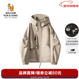 William fox&sons新型三防户外面料人体工学立体裁剪机能轻户外男女同款仿冲锋夹克 米色【户外三防科技面料】 M /48
