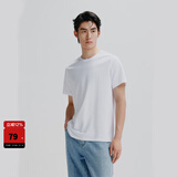 太平鸟男装 夏短袖T恤男干爽面料时尚运动服纯色体恤打底衫潮 白色（合体领标款）柔软面料 建议拍大一码 L