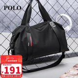 POLO旅行包男士休闲健身包男通勤旅行袋短途出差行李包手提包 黑色