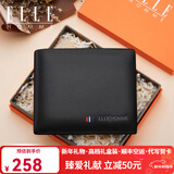 ELLE HOMME法国品牌钱包男头层牛皮男士真牛皮短款高档生日礼物送男友老公 8601501-1短款(自带驾驶证夹)