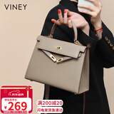 viney牛皮凯莉包轻奢包包女包品牌斜挎单肩包生日圣诞礼物送女生女友