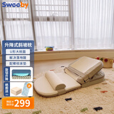 史威比（Sweeby）防吐奶斜坡垫婴儿斜坡枕新生儿防压哄睡床中床宝宝喂奶神器 流光灰 丨椰棕床垫丨 免抱起升降