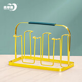 青苹果玻璃杯架子 轻奢金色水杯架 耐热茶杯置物架