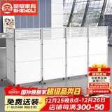 圣黎办公室移动屏风推拉隔断墙简约现代公司活动折叠屏风白色玻璃